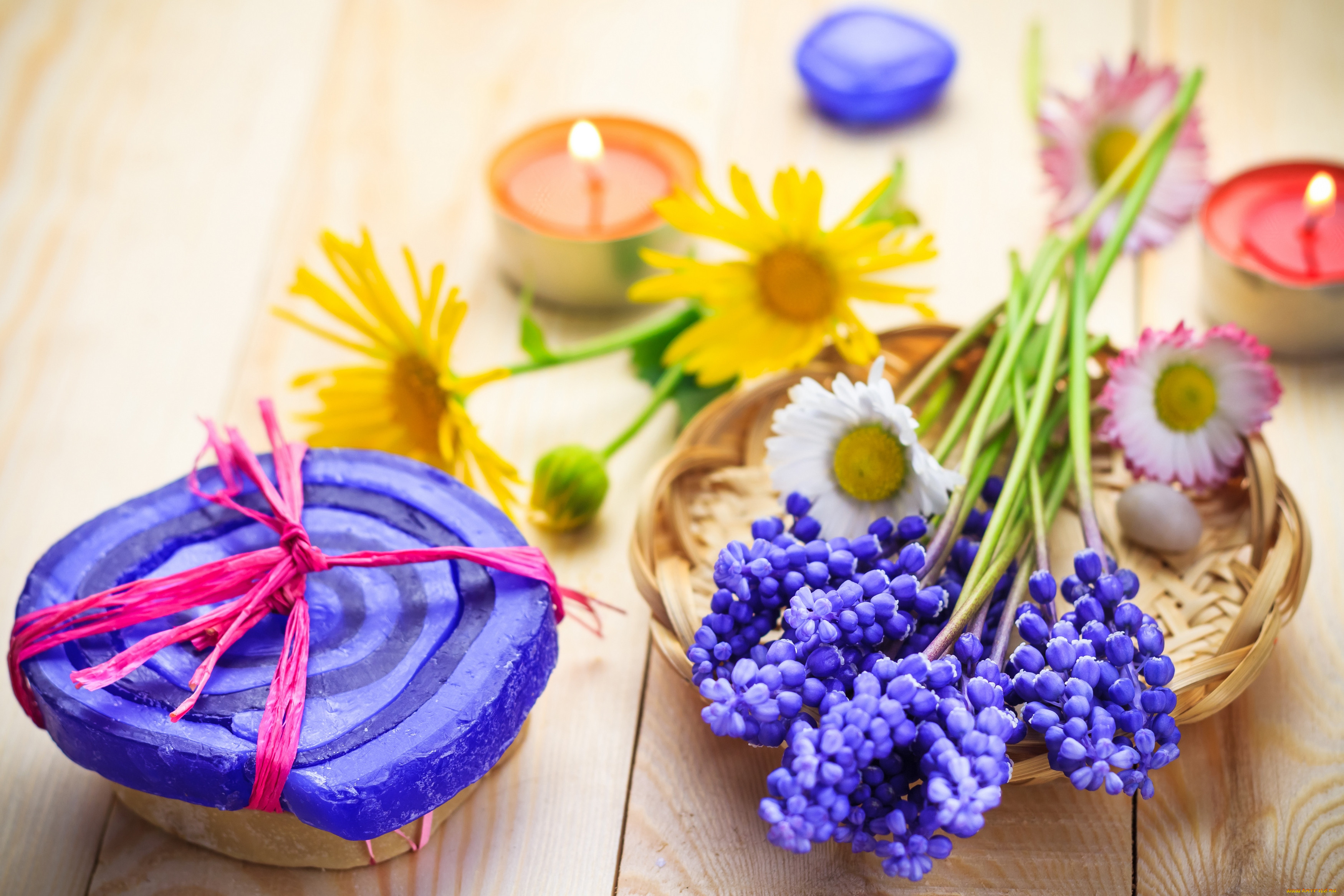 ,  ,  , candles, , , , flowers, cream